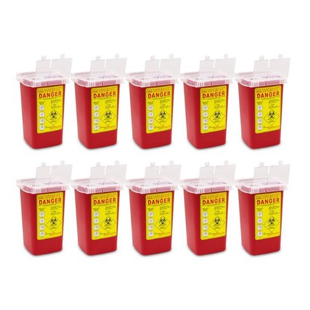 OASIS Sharps Container, 1 Quart, 10 Per Box SHARP-1QX10